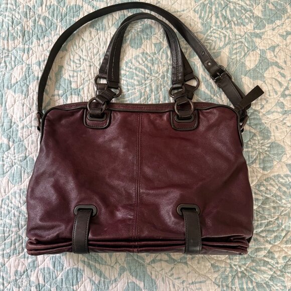 Coach Ltd Ed Cambridge Leather Zip Top Tote Satchel in Plum 14083 - Picture 12 of 12